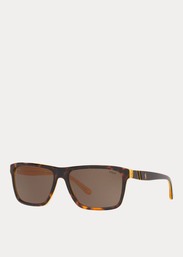 Gafas De Sol Polo Ralph Lauren Hombre Amarillos - Striped Rectangular - AMSGC0162